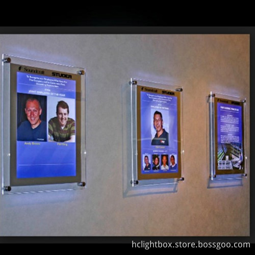 Crystal Photo Frame LED Crystal Light Box Wall Mounted Poster Frame LED Light Box